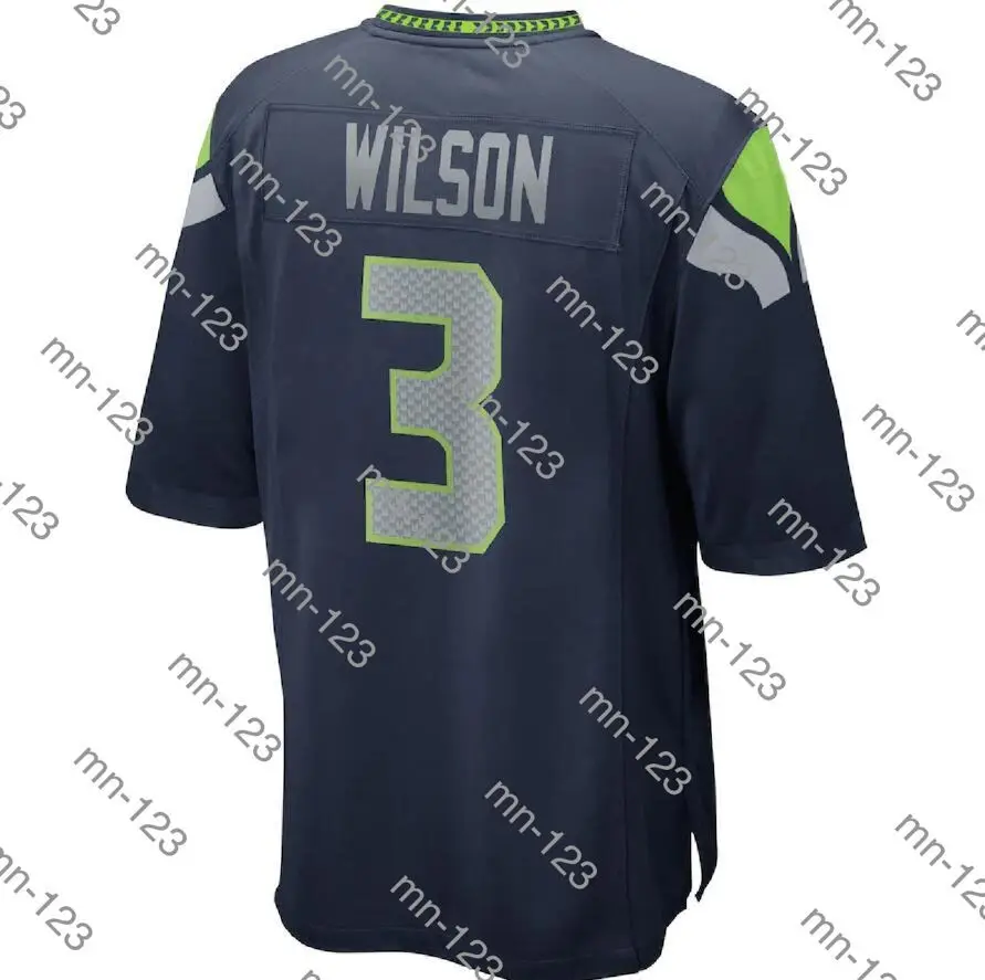 

embroidery American Jersey Russell Wilson Men Women Kid Youth Blue Seattle Football Jersey