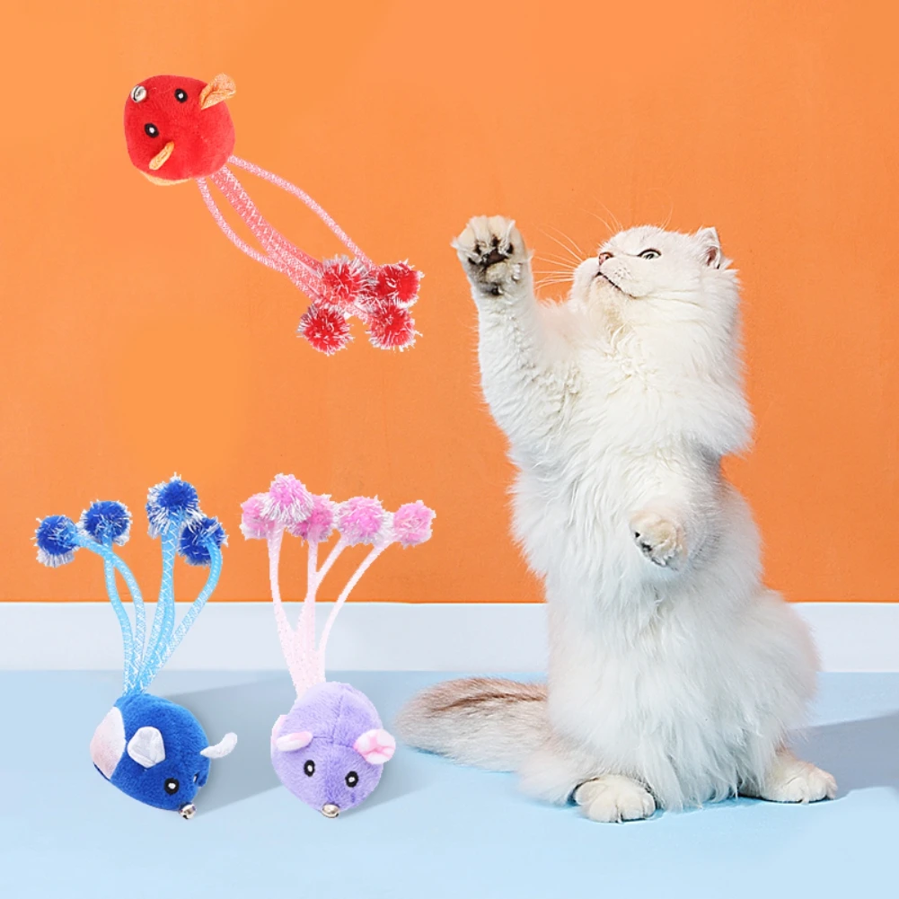 

Pet Cat Toy Catnip Mice Cat Toys Funny Plush Mouse Cat Toy With Colorful Tail For Kitten Teeth Grinding Interactive Accessories