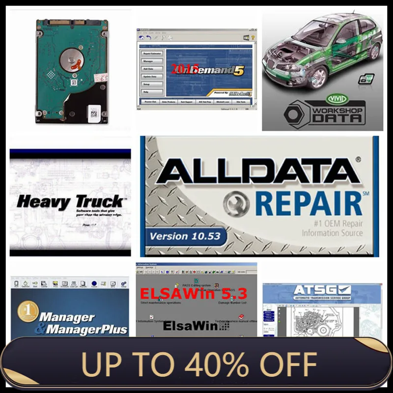 

2021 программное обеспечение Alldata 10,53 и mit/chell od5 2015 программное обеспечение для ремонта автомобиля usb Elsawin, яркий рабочий накопитель данных hdd ssd ...