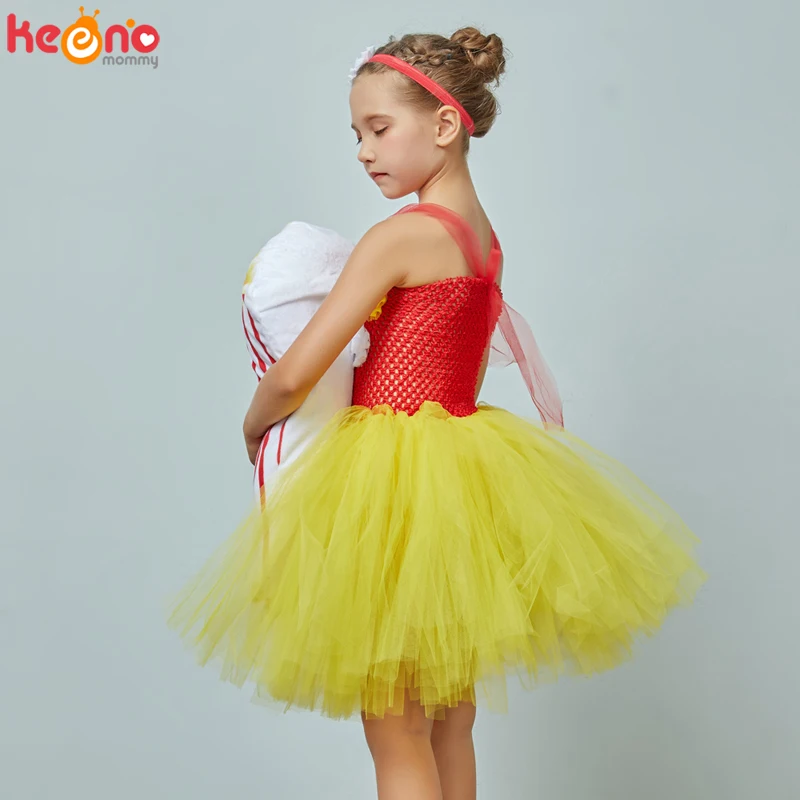 Платье-пачка для девочек в стиле попкорна Детские карнавальные вечерние костюмы