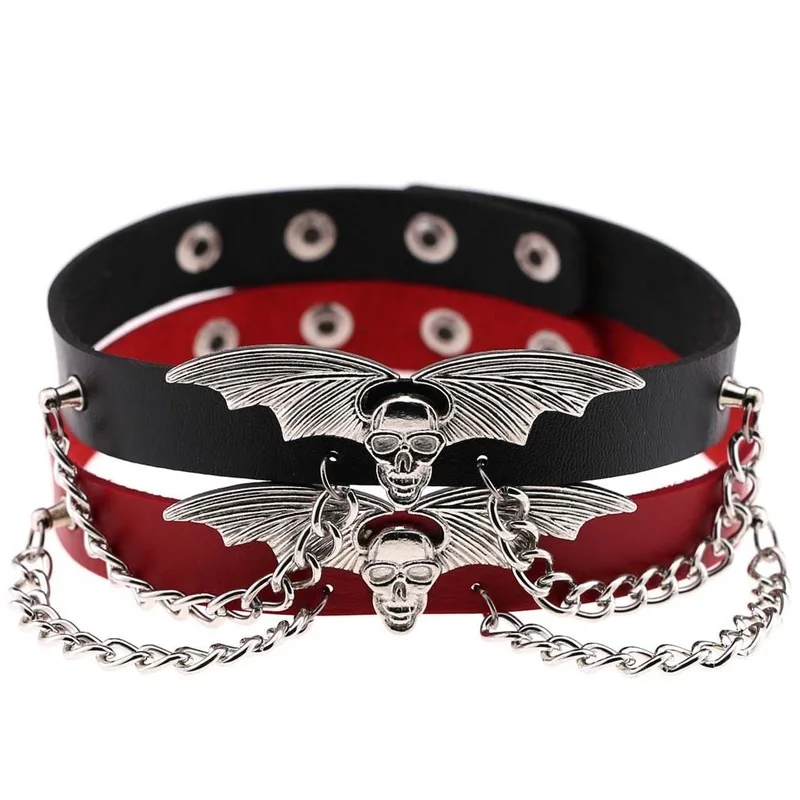 

European and American New Punk Halloween Christmas Necklace Animal Bat Wings Skeleton Ghost Head Chain Collar Neck Band