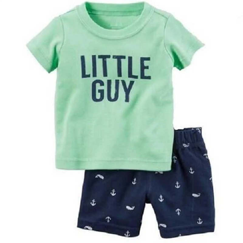 Костюм детский хлопковый из футболки и шортов на возраст 0-2 года |