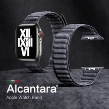 SanCore Alcantara untuk Apple Watch Strap Magnetik IWatch Seri 6 5 4 3 Se untuk Apple Watch Band Loop Gelang 44Mm 40Mm 42Mm 38Mm