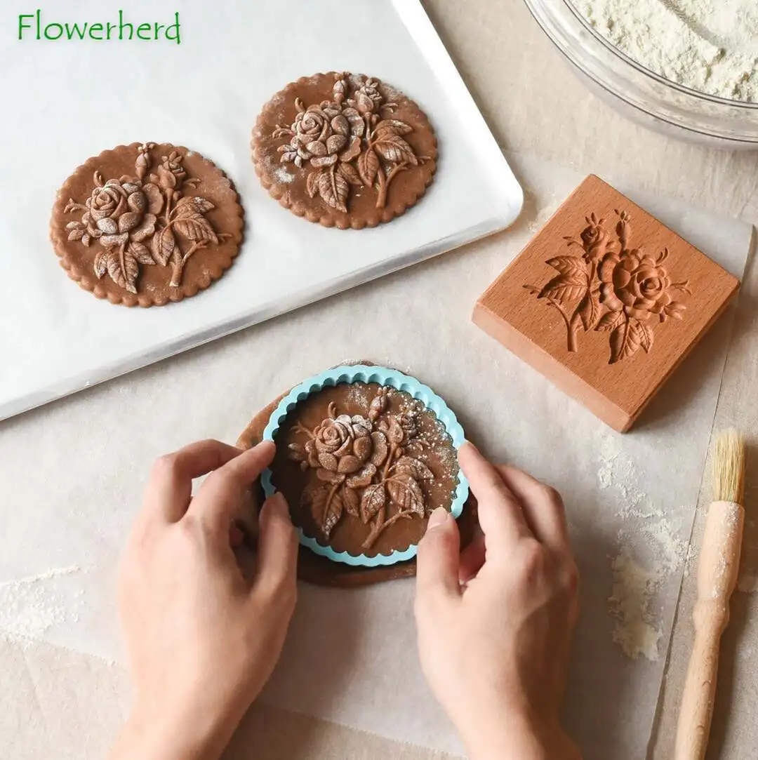 Форма для печенья деревянная форма имбиря пресс 3D тиснения торта инструменты