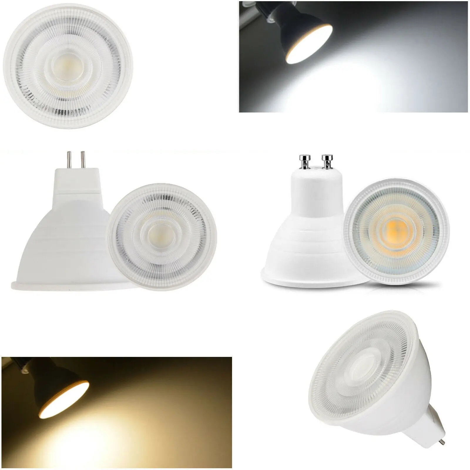 

10X COB LED Spotlight Dimmable 7W GU10 MR16 GU5.3 Bulbs AC 110V 220V Light Lamp 30 Beam Angle For Home Lighting Cool Warm White