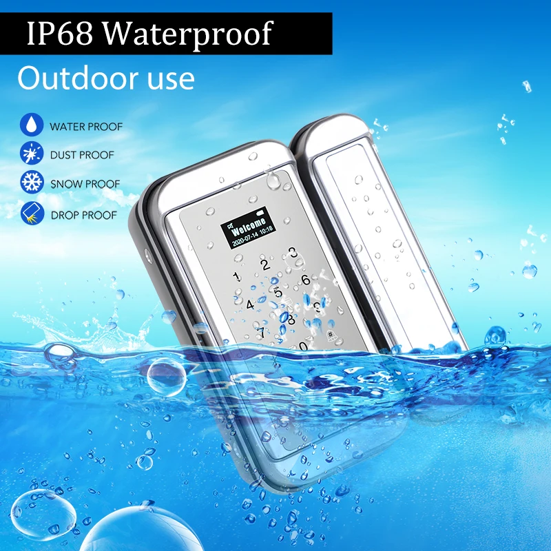 Открытый замок со сканером отпечатка пальцев Водонепроницаемый отпечатков