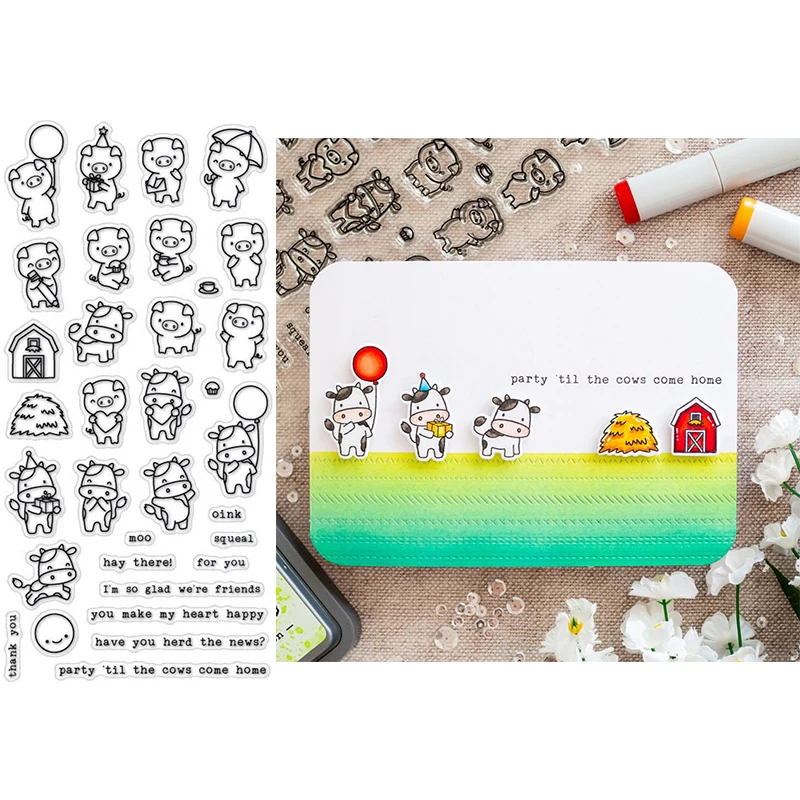 Различные милые шары для свиней коровы зонтик домик сердце элегантные