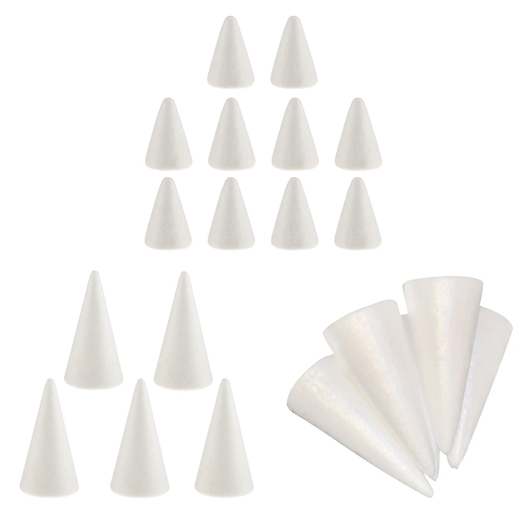 20 шт./компл. белый креативный пенопласт украшения из пенопласта конусная форма
