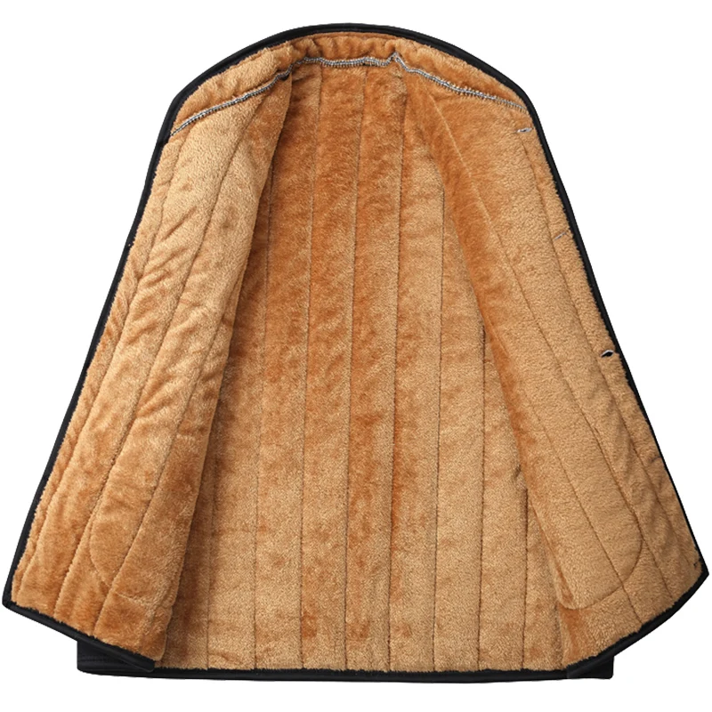 Man Autumn Hot Sale Velvet Mandarin Collar Single Breasted Down Jackets Men Winter Single Breasted Warm Down Parkas