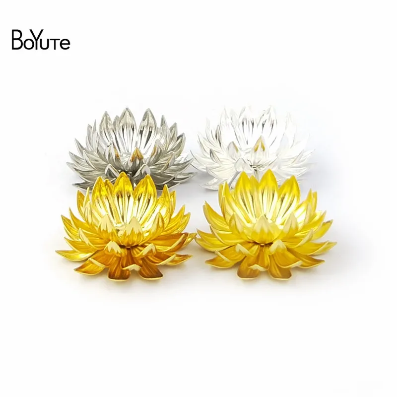 

BoYuTe (20 Pieces/Lot 30MM Metal Brass Four-layer Chrysanthemum Materials Handmade Diy Jewelry Findings Components