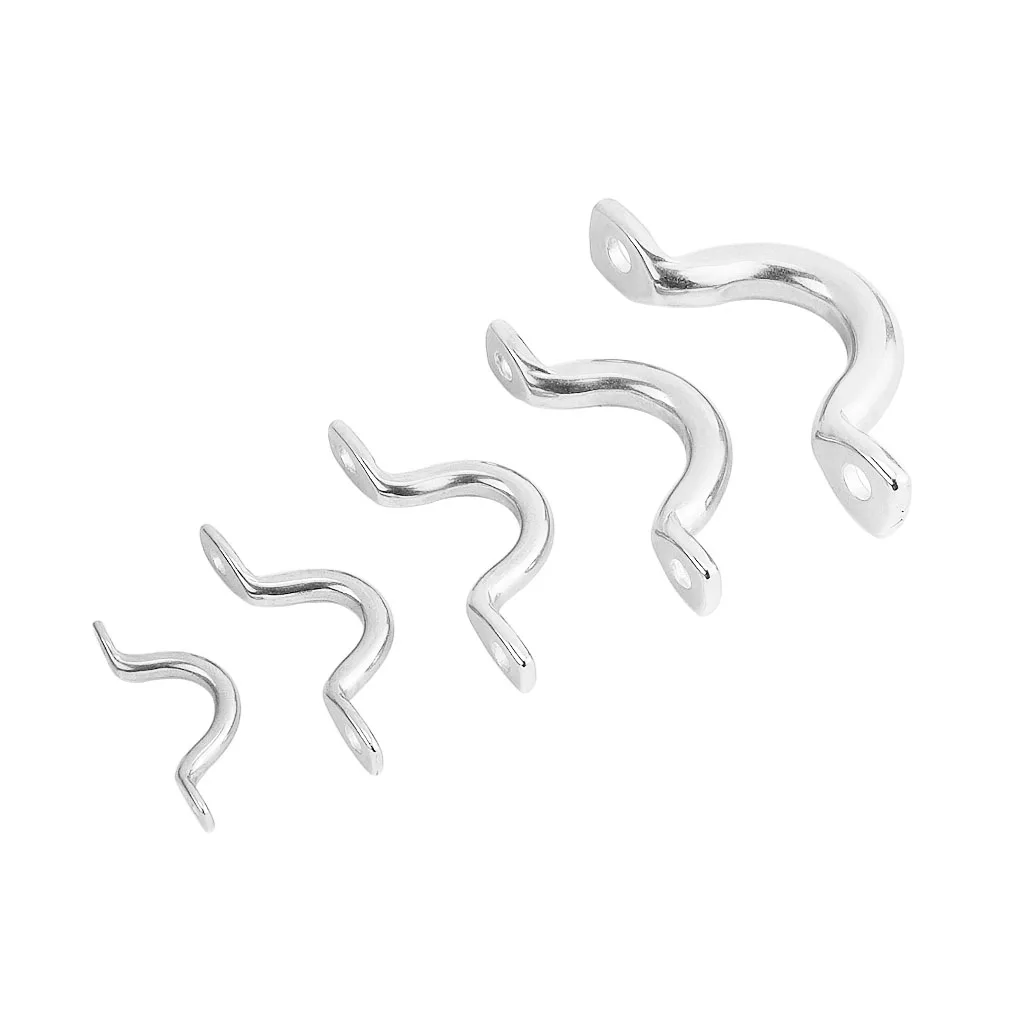

2PCS SS 316 Bimini Boat Top PAD EYE Straps Tie Down Kayak Deck Loops Tie Down Anchor Point footman's loo marine hardware