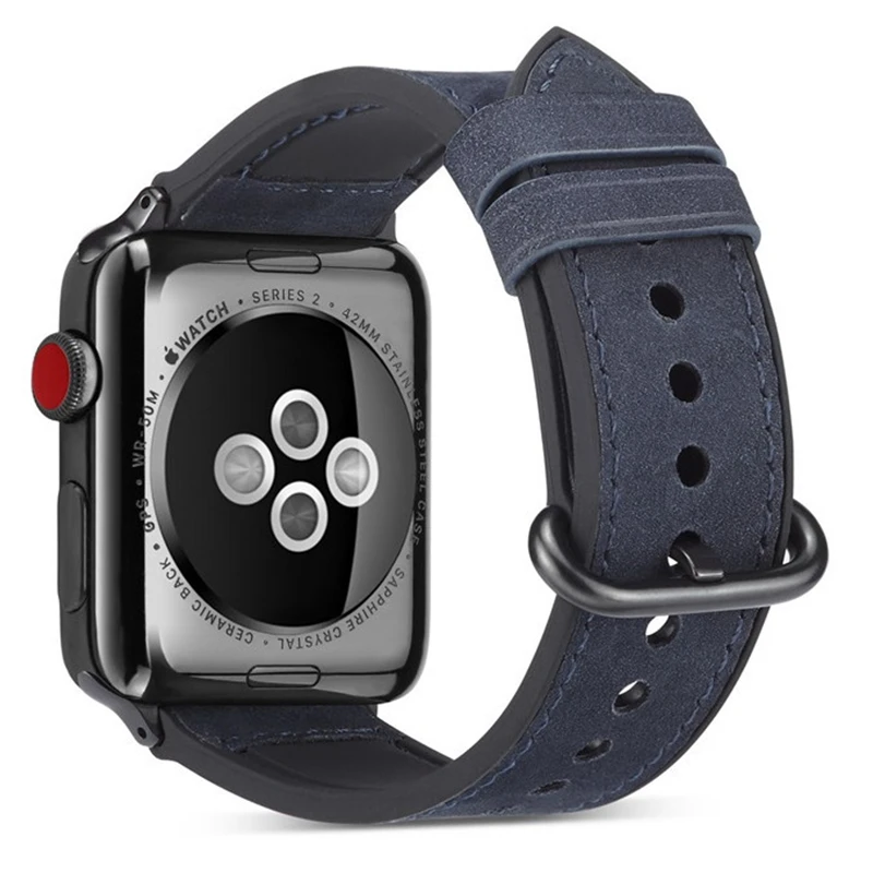 Ремешок кожаный для iWatch band 42 мм 44 совместим с apple watch series 5 4 3 40 38 мм|Ремешки часов| |