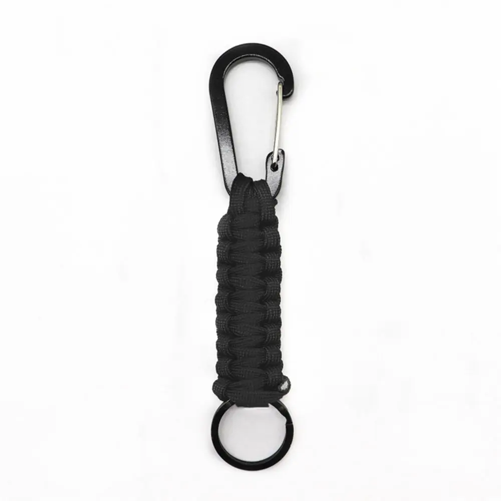 

2pcs Paracord Keychain With Carabiner Braided Outdoor Survival Lanyard Ring Hook