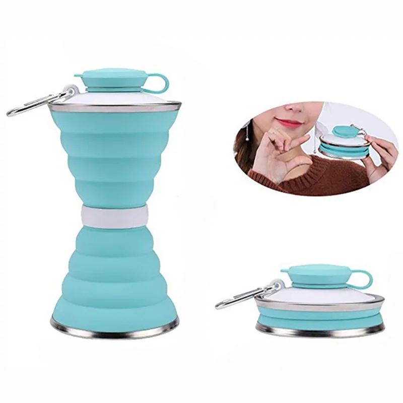 

Походная телескопическая силиконовая складная чашка для кемпинга ультратонкая бутылка для питьевой воды выдвижной спортивный чайник