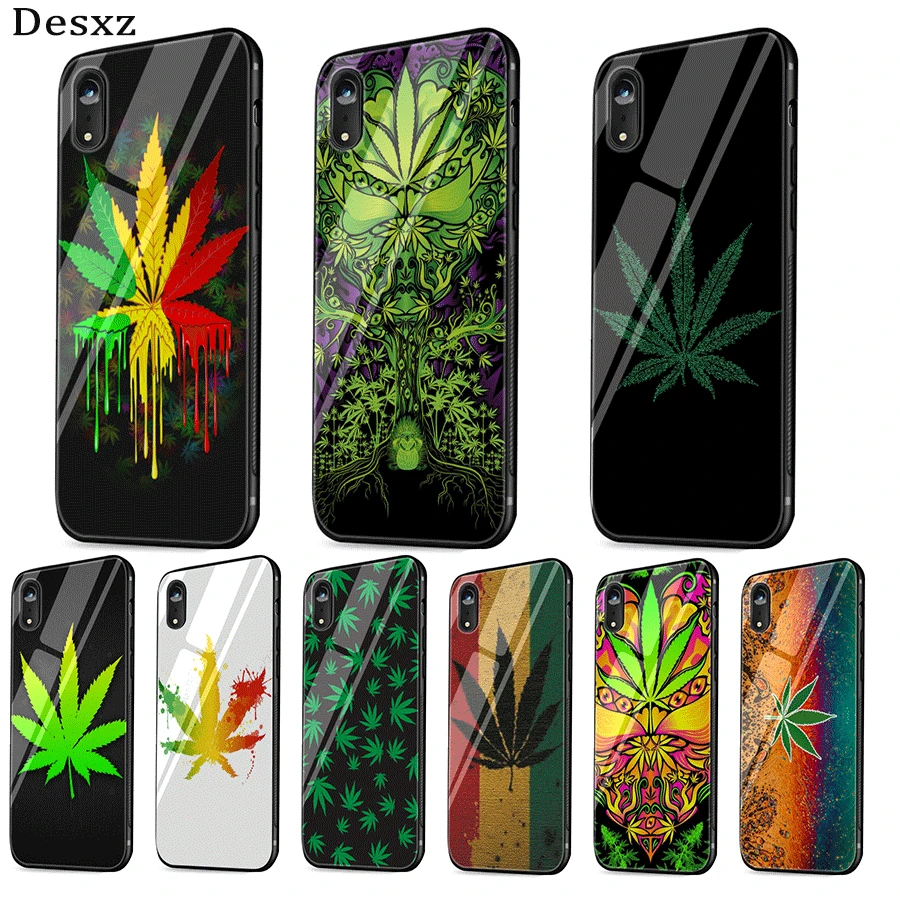 Стеклянный Телефон чехол для iPhone 6 6s 7 8 Plus X XR XS Max 5s 5 SE крышка растения Листья Лист