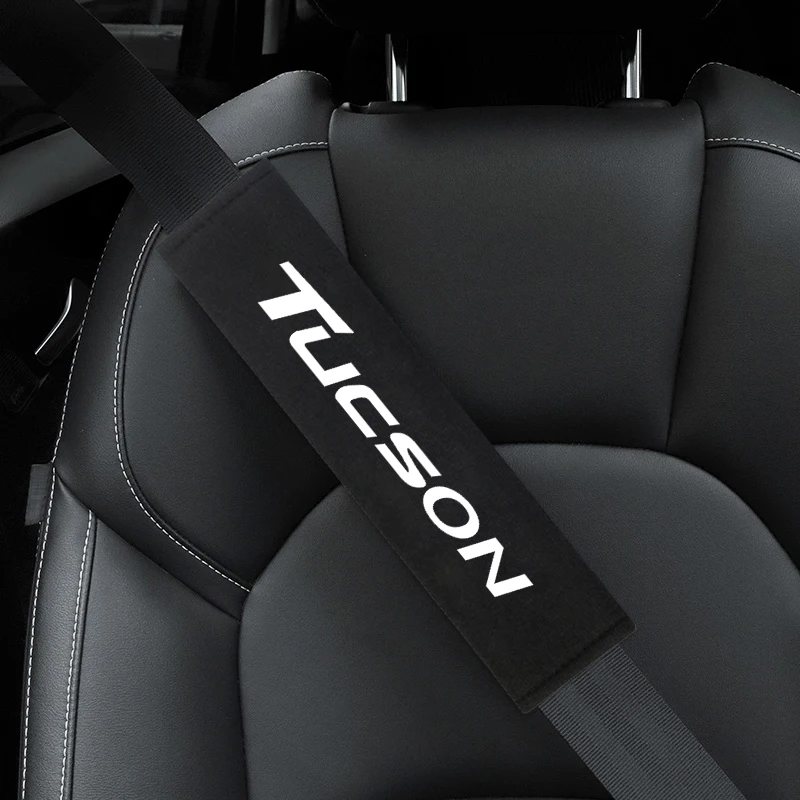 2 Накладки на плечи для автомобиля с логотипом hyundai Tucson 2014 2016 2018 2019, аксессуары для ремня безопасности.