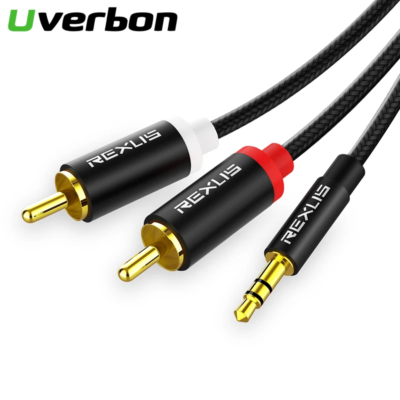 Аудиокабель с разъемом 3 5 мм на 2RCA Aux аудиокабель RCA для Mp3 смартфона телевизора