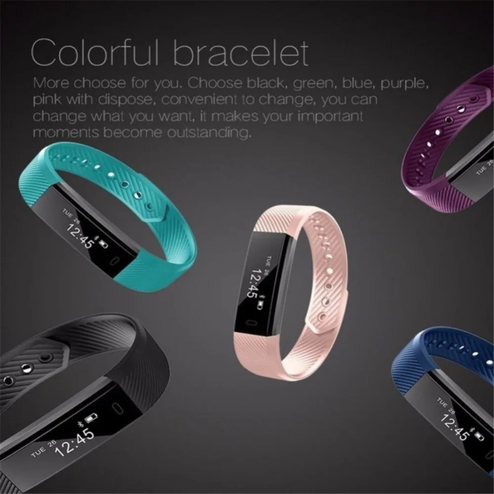 ID115 Smart Bracelet Fitness Tracker Wristband Pedometer Compatible Smartband Waterproof Sleep Monitor Wrist Watch |