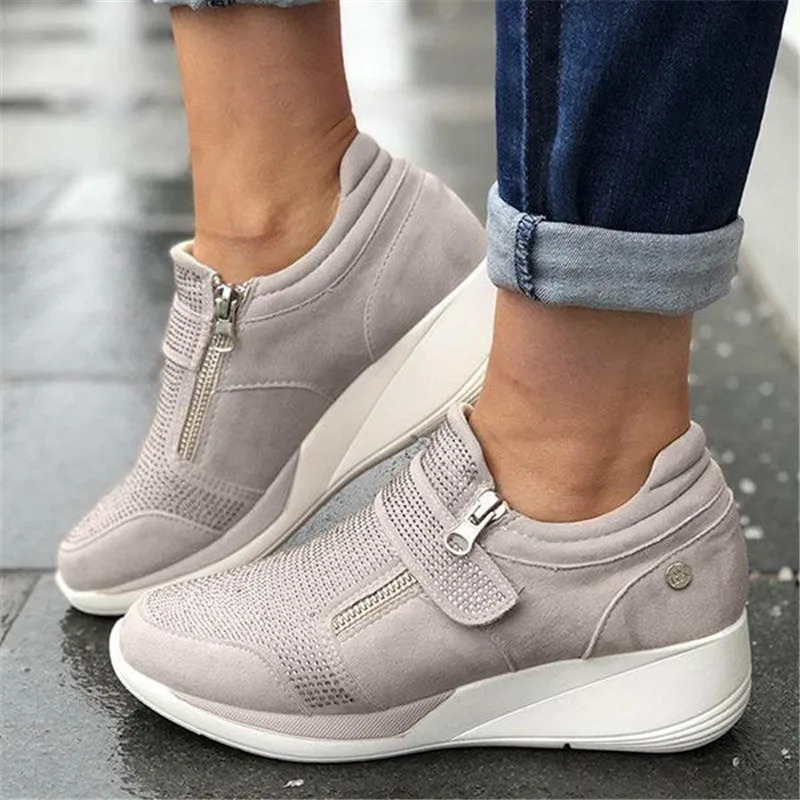 

Vogue Nice New Flock High Heel Lady Casual Women Sneakers Leisure Platform Shoes Breathable Height Increasing Shoes Sneakers