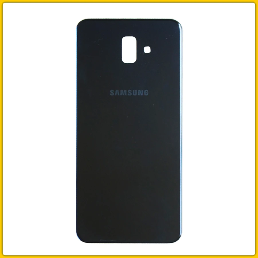 Black Чехол J6 Plus для samsung Galaxy J6+ J6 Plus J610 J610F задняя крышка для батареи задняя крышка+ клей - Цвет: Black