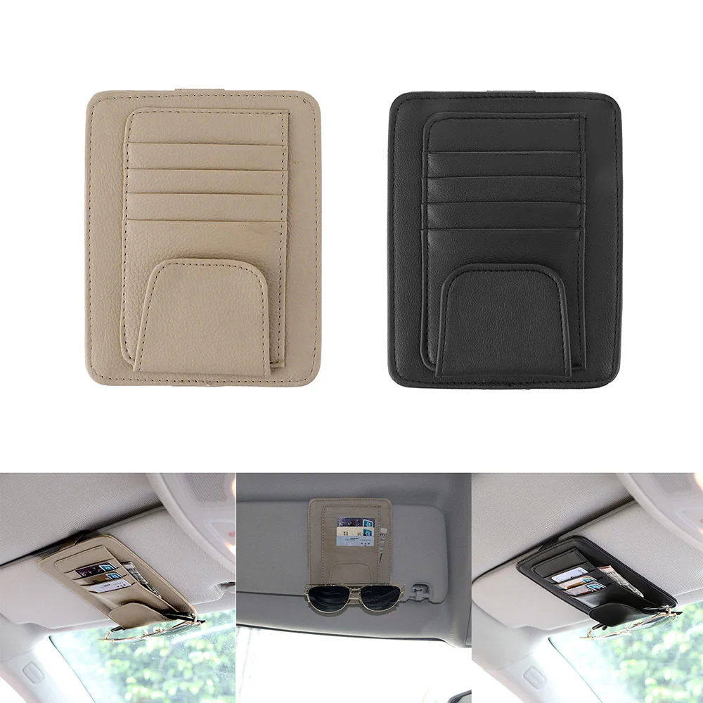 

Universal Car Auto Visor Organizer Holder PU Leather Case for Card Glasses Car Accessories Sun Visor Organizador Car-Styling