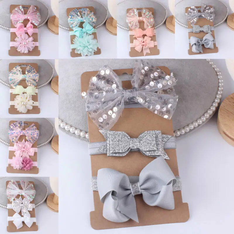 Повязка на голову для новорожденных девочек 3 шт. повязка маленьких принцесс с