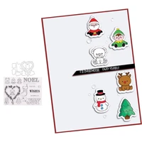 christmas santa claus metal cutting dies and clear stamps for diy scrapbooking crafts card making photo album sheet decoration