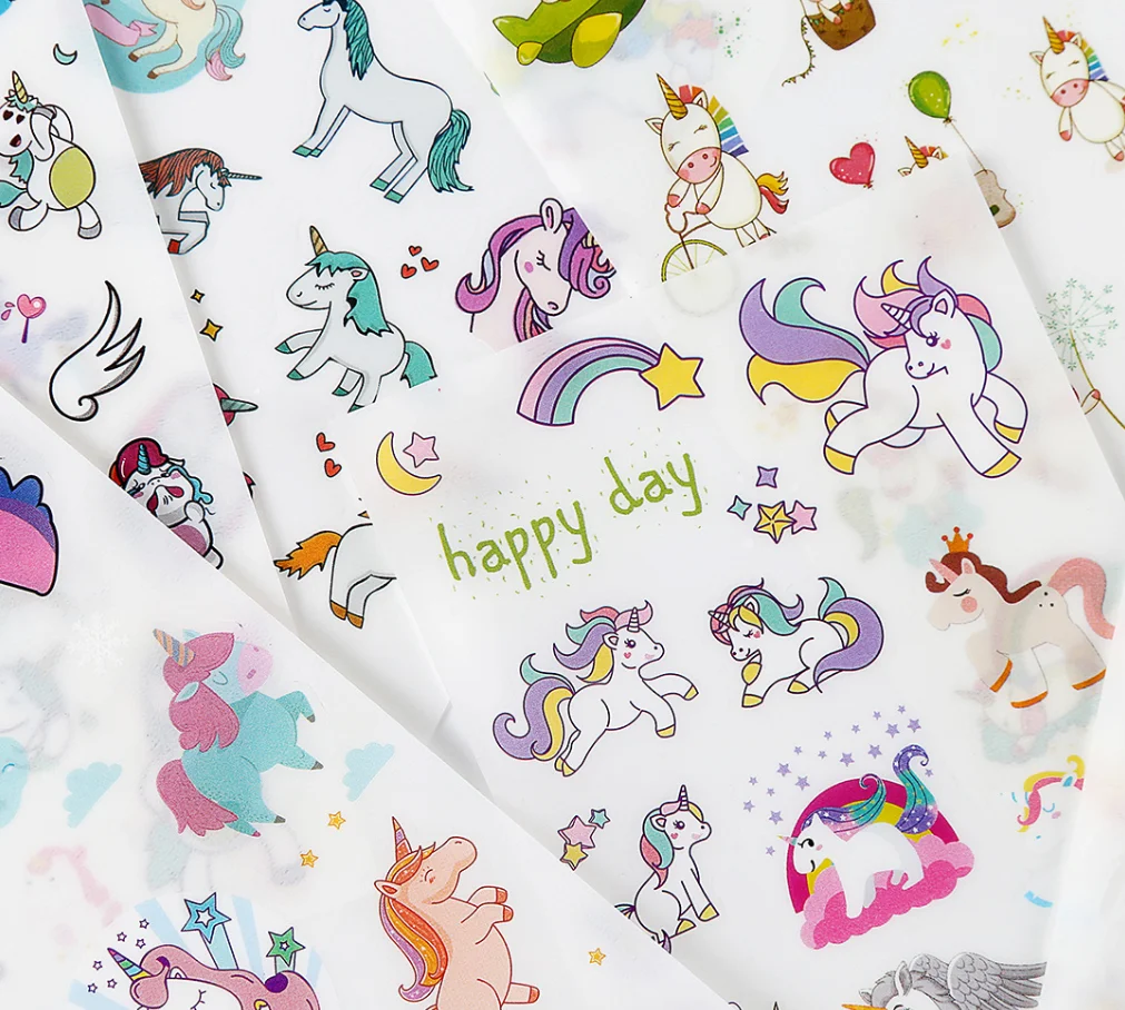 6 шт. ПВХ Единорог Декоративные Васи стационарные наклейки пуля журнал кавайный