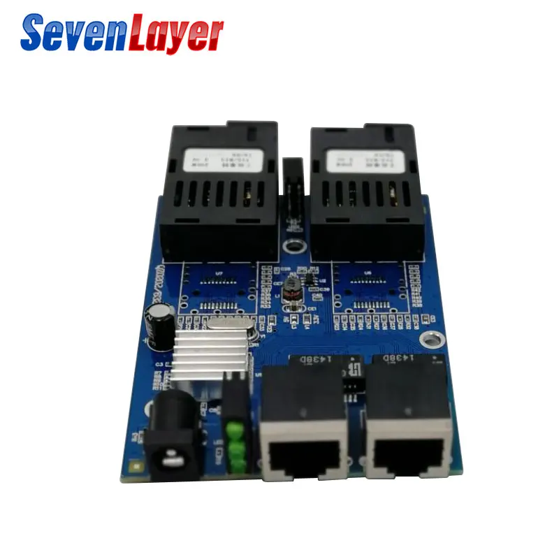 Ethernet волоконно-оптический 2 SC волоконный порт 2 RJ45 2 UTP 10/100/1000M медиаконвертер Gigabit Ethernet коммутатор 2 RJ45 UTP плата PCB