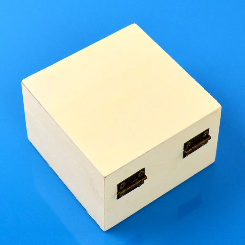 

Square Shaped Box Wooden Wood Art Decor Mud Crafts DIY Paiting Jewelry Base Toy