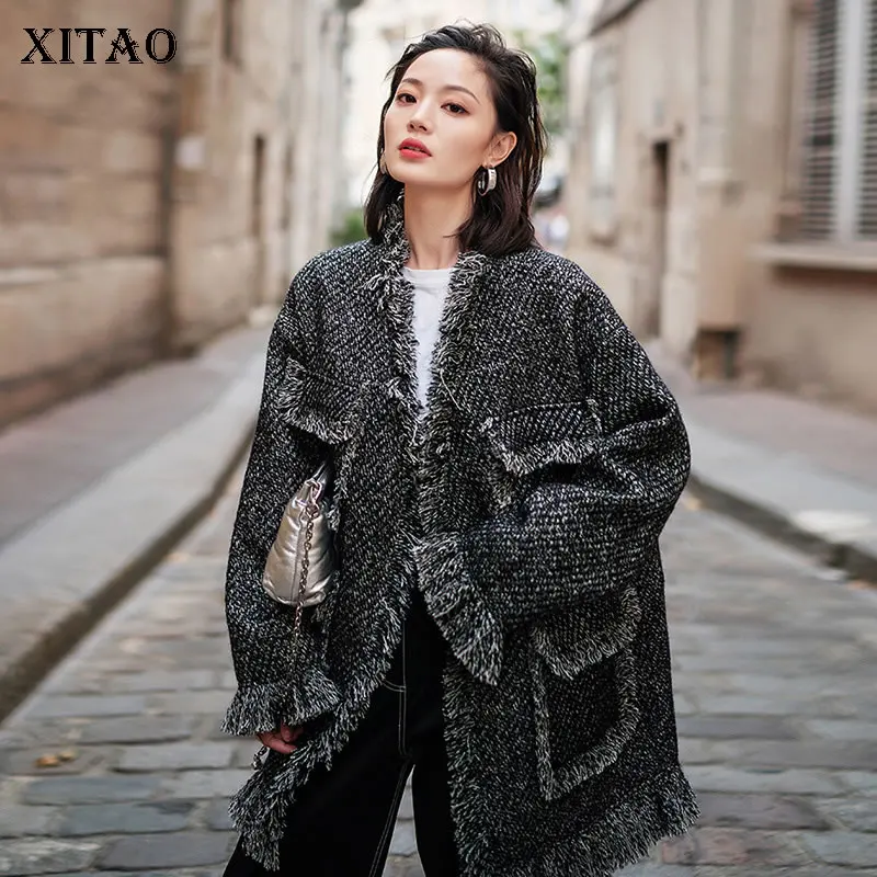 XITAO корейский стиль с кисточками пальто и куртки для женщин свободного размера