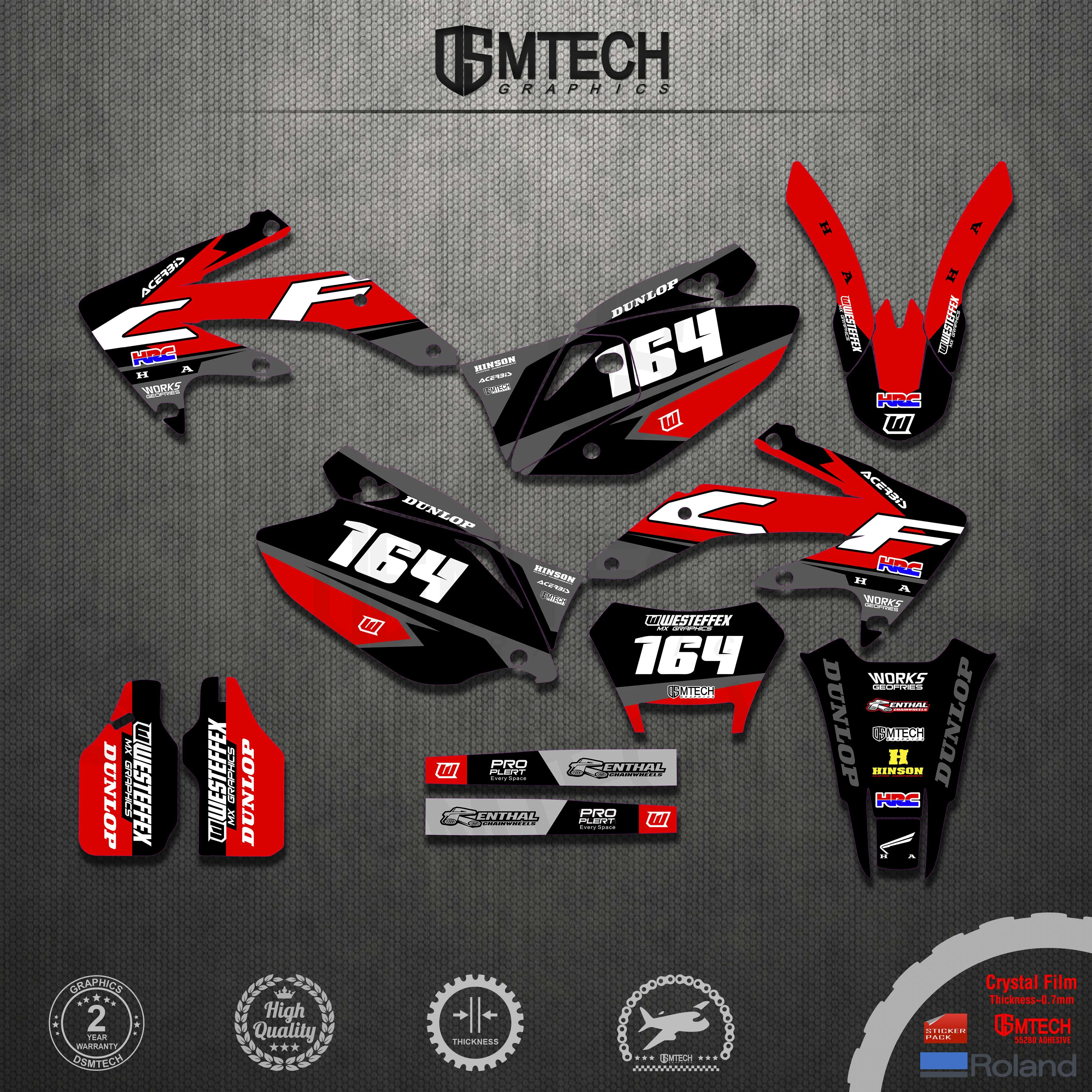 DSMTECH Motorcycle Stickers Decals Backgrounds For HONDA 2005-2007 2008 2009 2010 2011 2012 2013 2014 2015 2016-2018 CRF450X