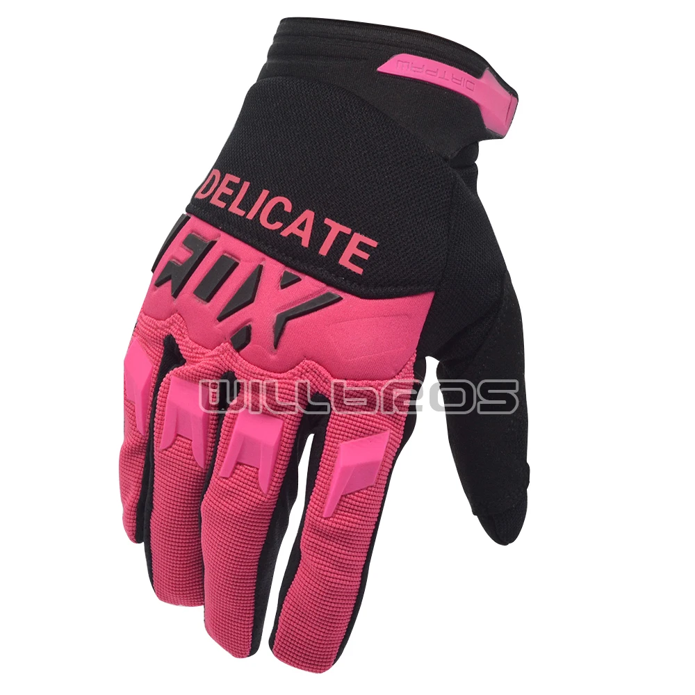 

Motocross Gloves Delicate Fox Guantes Mountain Bicycle Offroad Air Mesh Cycling Race Motorcycle Mens Woman Unisex Pink Luvas