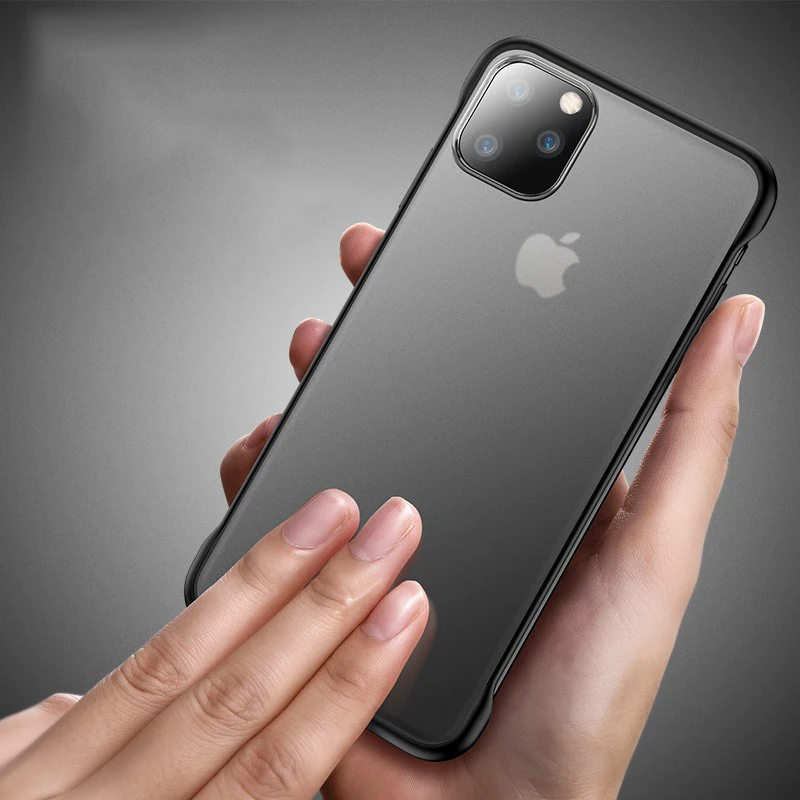 Бескаркасный чехол KEYSION для IPhone 11 Pro Max жесткий прозрачный матовый накладка XS XR X 8 7