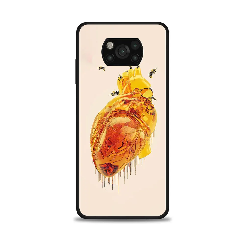 

Mechanical Heart Case Bag For Xiaomi Poco X3 NFC 6.67 inch Silicone Soft TPU Phone Cover For Xiaomi Poco M3 Cases Bumper Fundas