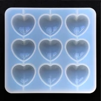 puffy heart silicone mold 9 cavity kawaii decoden cabochon making clear mold uv resin epoxy resin mould jewelry silicone mold