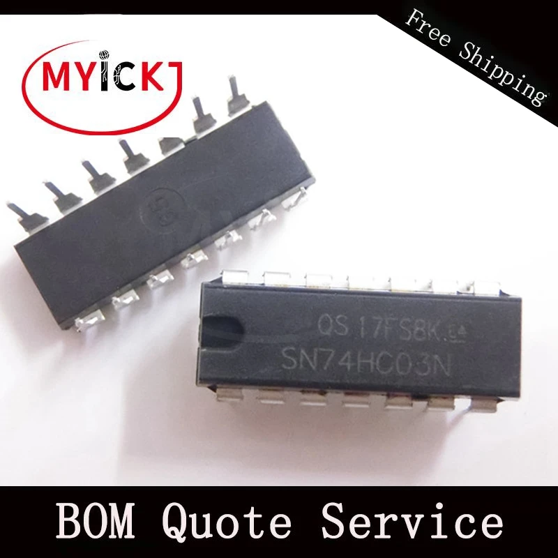 10 шт. SN74HC03N инвертирующий логический элемент схема и не 4CH 2 INP 14DIP IC