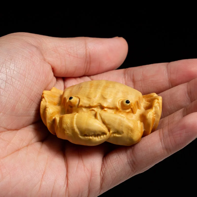 Фэн шуй настоящая деревянная статуя животного краба скульптура домашний