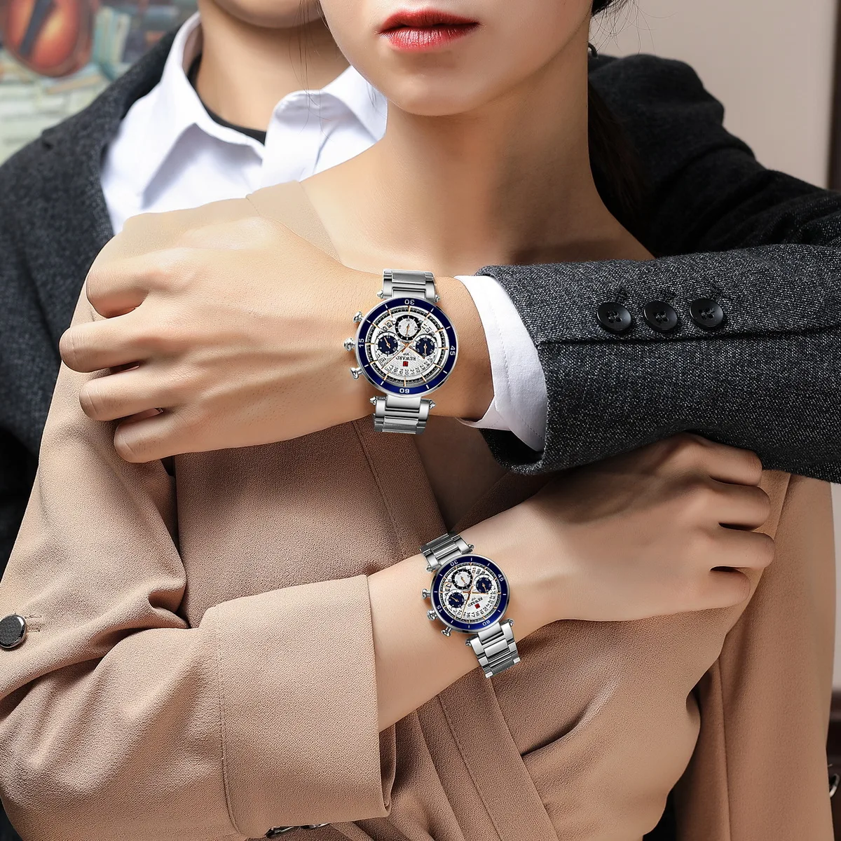 

Sports Chronograph Couple Watch Three Eyes Six Needles Calendar Waterproof Luminous Multifunction Men's Women's Gifts Watches