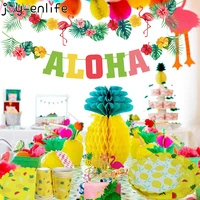 hawaii party decorations pineapple plates cup napkins summer tropical hawaiian party favors supplies luau aloha party decor