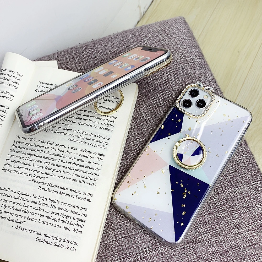 Чехол для телефона LOVECOM с геометрическим кольцом держателем iPhone 11 Pro Max XR X XS 7 8 6 Plus