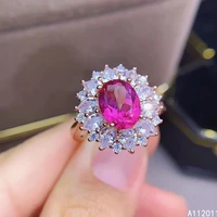 kjjeaxcmy fine jewelry 925 sterling silver inlaid natural gemstone pink topaz new female women ring exquisite support detection
