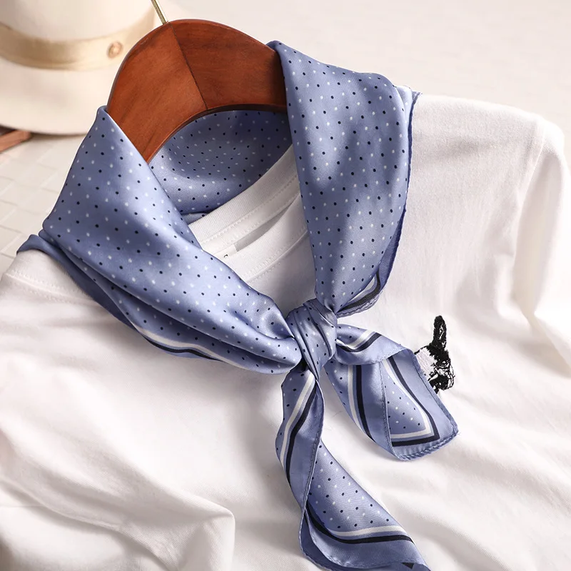 Женский шёлковый шарф платок в горошек 70 Х70 см| |