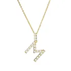 Роскошное ожерелье с буквами ААА + с фианитом для женщин, ожерелье золотого цвета с подвеской геометрической искусственной алфавита, свадебные украшения