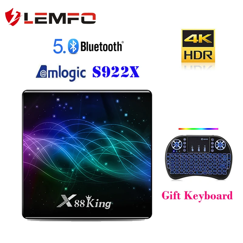 ТВ приставка LEMFO S922X Android 9 0 Bluetooth 5 X88 6 ядер 64 бит 4 Гб ОЗУ 128 ПЗУ 1000 м Ethernet Wi Fi 2