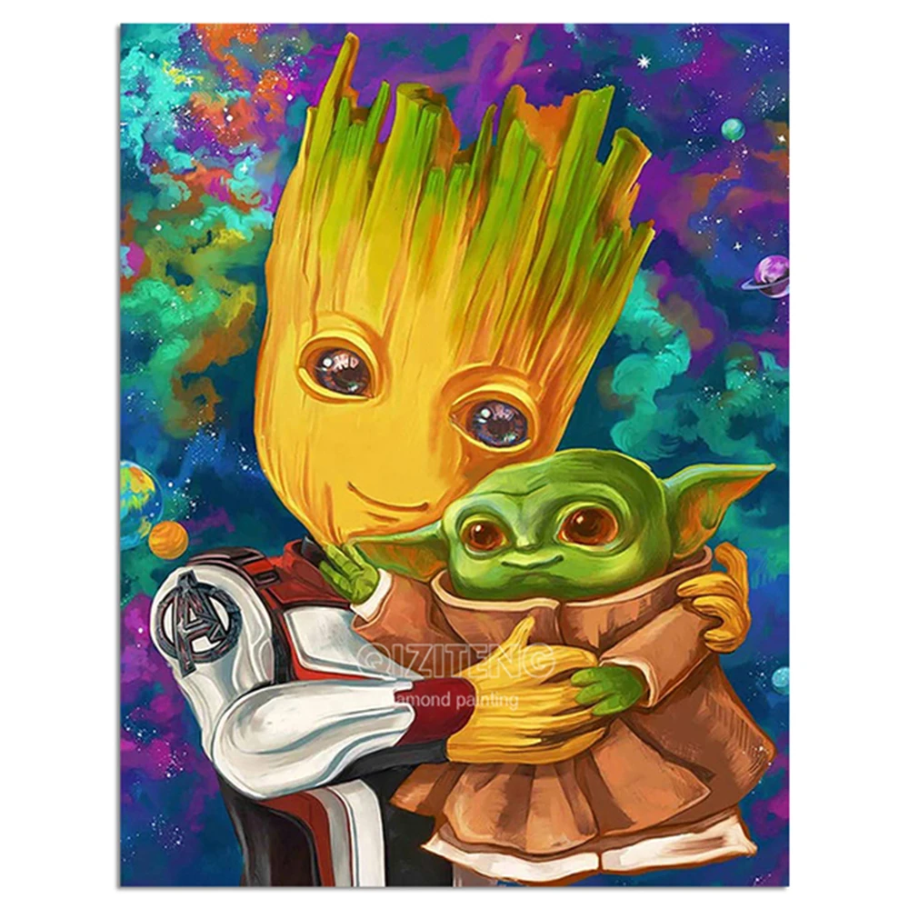 

5D Diamond Painting Mosaic Kit Baby Groot Yoda Cartoon Disney Embroidery Diy Full Square Round Christmas Home Decoration