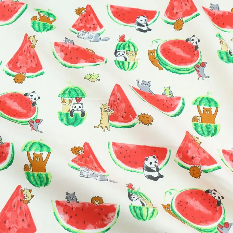 С принтом панда арбуз ткань лоскутного шитья Fat четверти Материал комплект