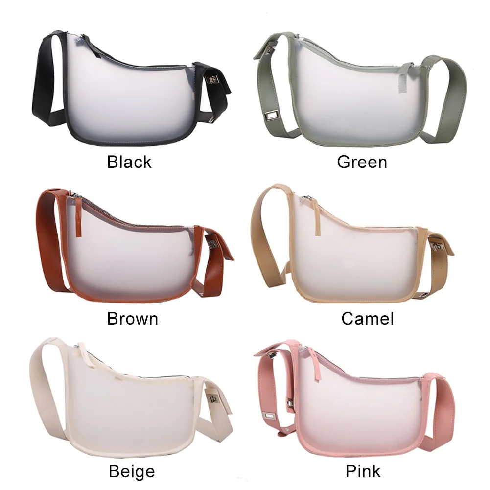 

Fashion Women Handbags Patchwork Transparent Mini Hobos Handbags Shoulder Messenger Luxury 2021 Women Designer Chest Bags