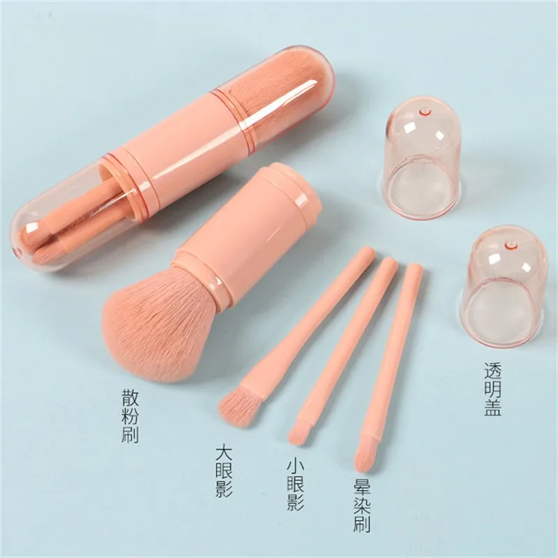 

Телескопические 4 в 1 дорожные портативные Кисти для макияжа набор кистей для теней для век губная косметика для лица набор кистей для макия...