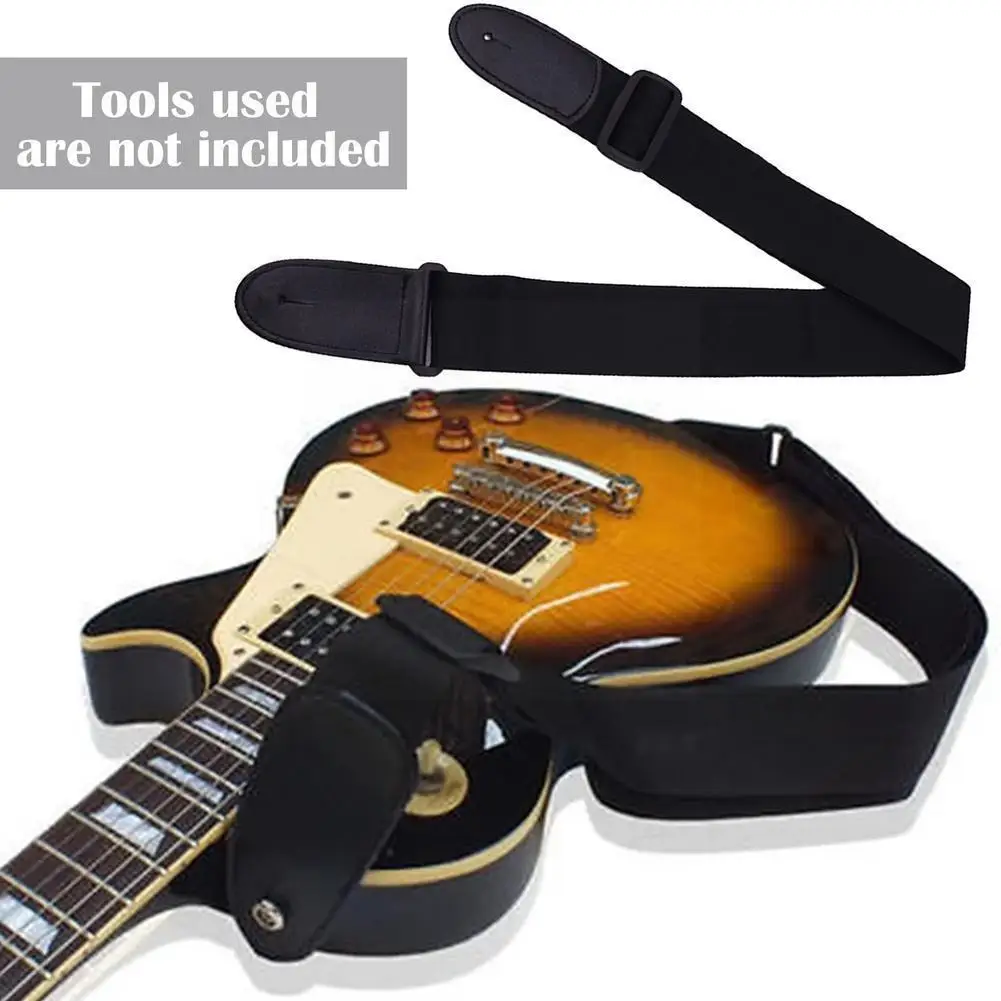 

Guitar Nylon Strap Leather Adjustable Black Red Blue Musical Guitar Electric Strap Bass Sale Hot Instruments Belt Accessori B6c2